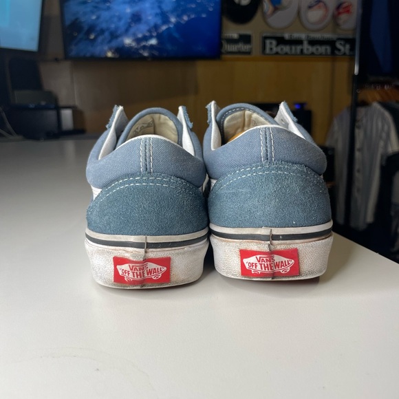 Vans Mens Old Skool Denim Blue Low Canvas Skate Shoes Sneakers Size 7 ladies - Picture 3 of 7
